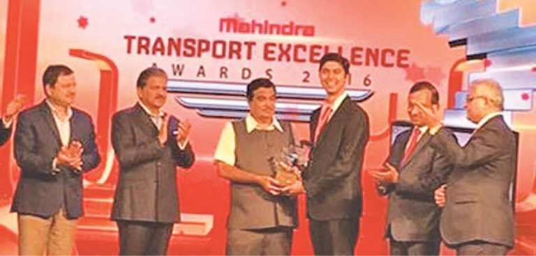 Jehaan Kotwal Awarded Mahindra’s ‘Youth Transport Personality-2017’