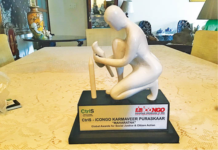 Mahabanoo Mody-Kotwal And Son Kaizad Felicitated With Karmaveer Puruskar Maharatna Award