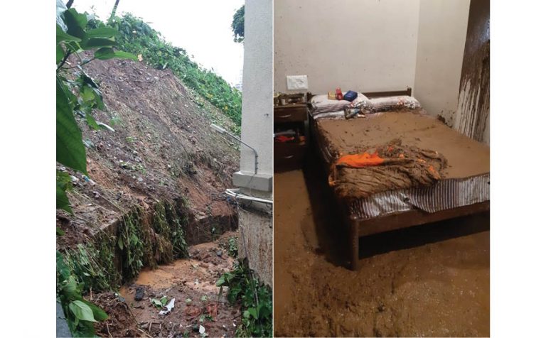 Rains Cause Minor Landslide At Khareghat Colony
