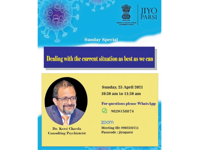 Jiyo Parsi Presents Sunday Special Webinar On How To Best Deal With The Current Situation