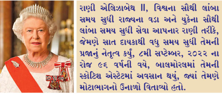બ્રિટનની રાણી એલિઝાબેથનું 96 વર્ષની વયે અવસાન