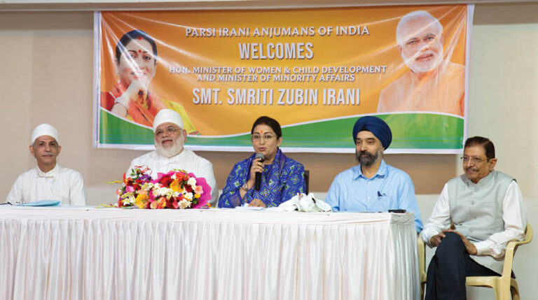 Smriti Zubin Irani Holds Interactive Session With Parsi/Irani Anjumans