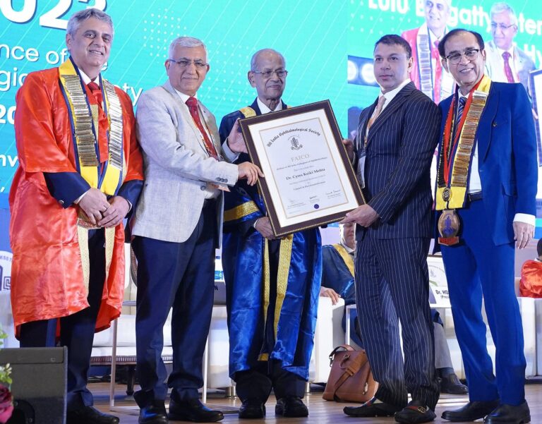 Dr. Cyres Mehta Awarded ‘Fellow Of The Collegium Of AIOS’ At Annual Conference